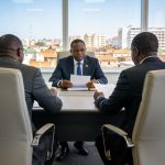 Create an editorial news illustration for an article about 'Sécurité aérienne : l’ASSA-AC adopte son plan stratégique 2026-2028 à Brazzaville'. The specific country is Republique du Congo (Brazzaville) (CG); make visual cues accurate to this exact co
